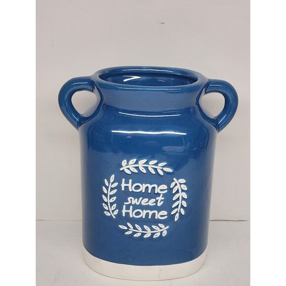 Modern Country “HOME SWEET HOME” Milk Jug Vase Utensil Holder Home Decor Farm - Picture 1 of 3